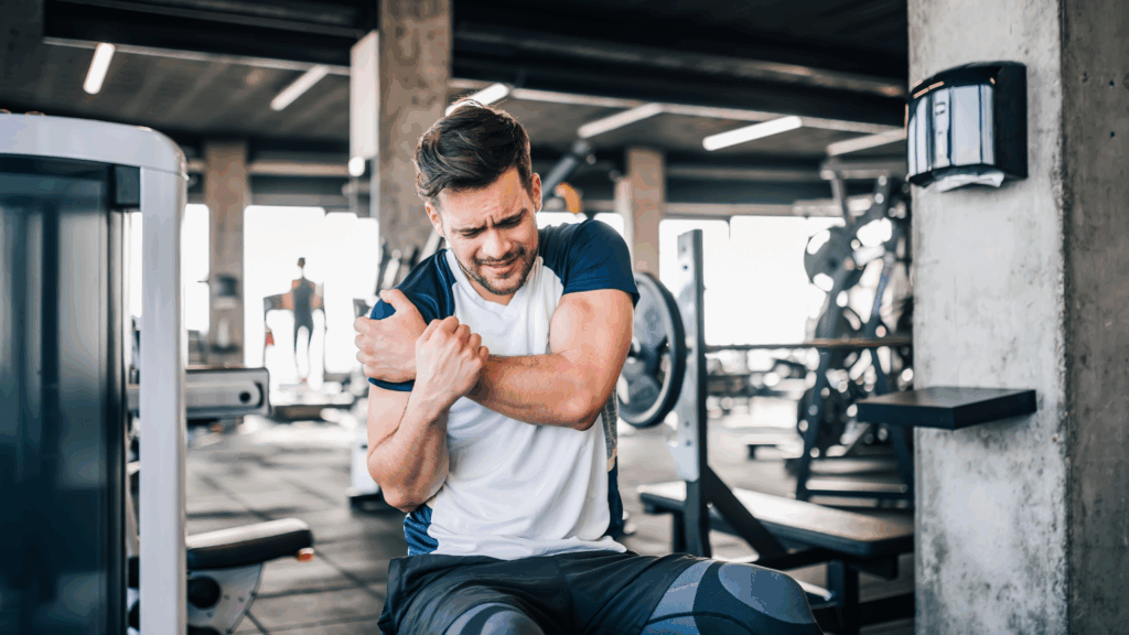 shoulder injury in the gym after workout
